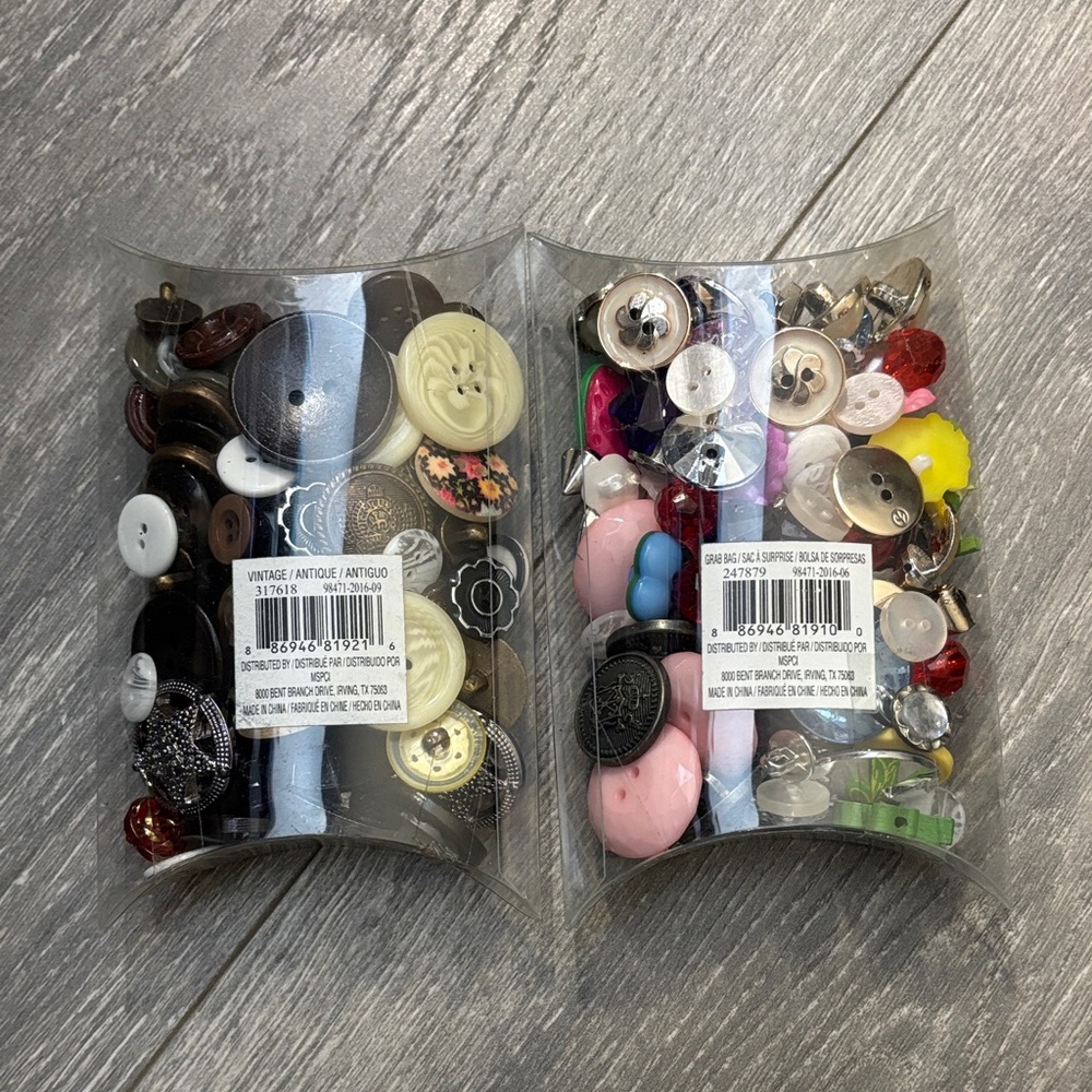 Assorted Decorative Buttons Pack - Multi-Color